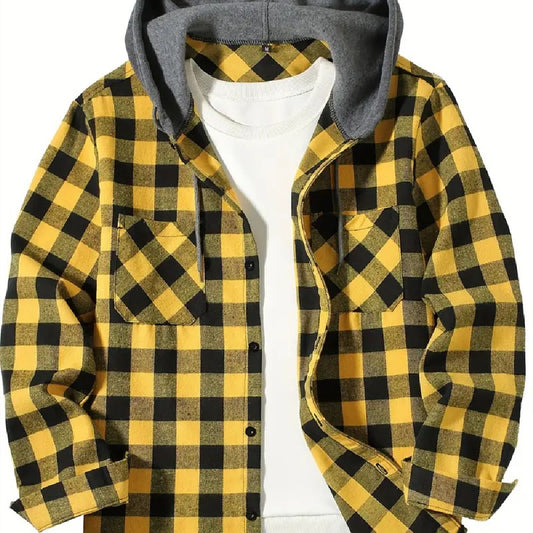 Plaid Hooded Shirt - Urban Casual