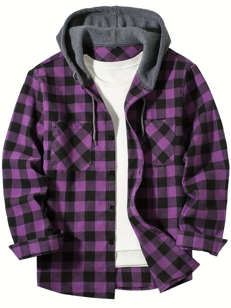 Plaid Hooded Shirt - Urban Casual