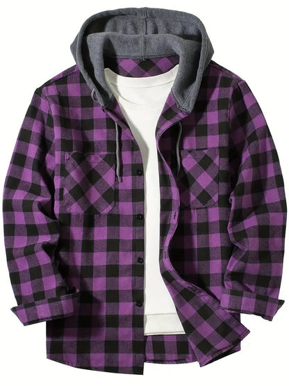 Plaid Hooded Shirt - Urban Casual