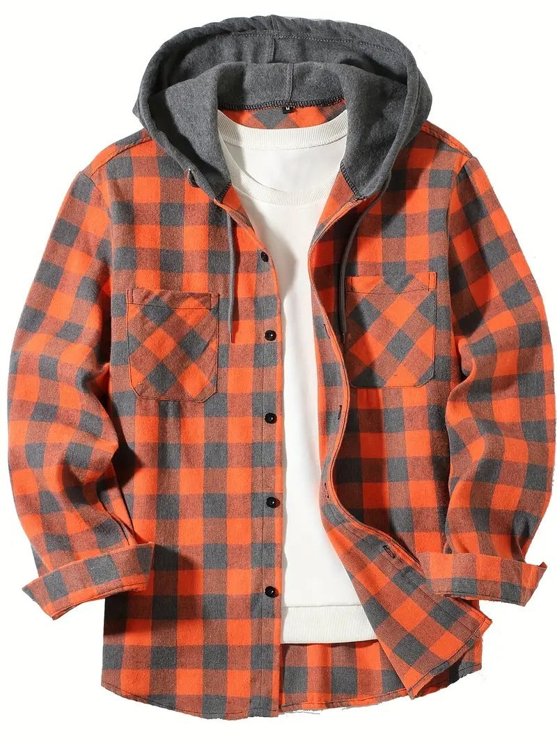 Plaid Hooded Shirt - Urban Casual