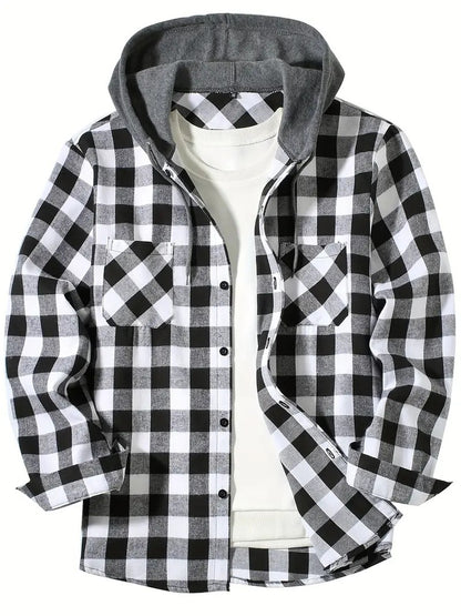 Plaid Hooded Shirt - Urban Casual