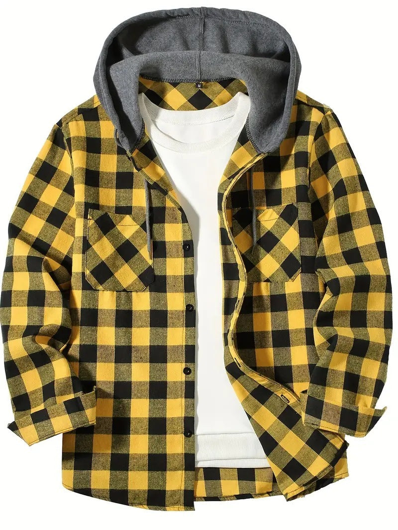 Plaid Hooded Shirt - Urban Casual