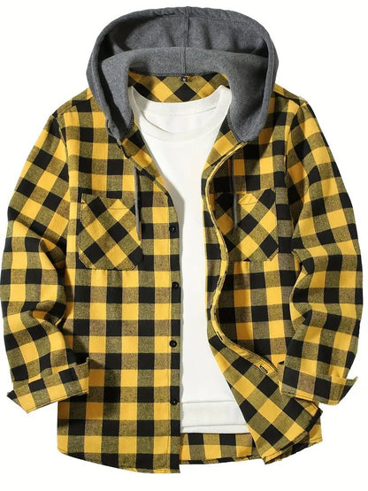 Plaid Hooded Shirt - Urban Casual