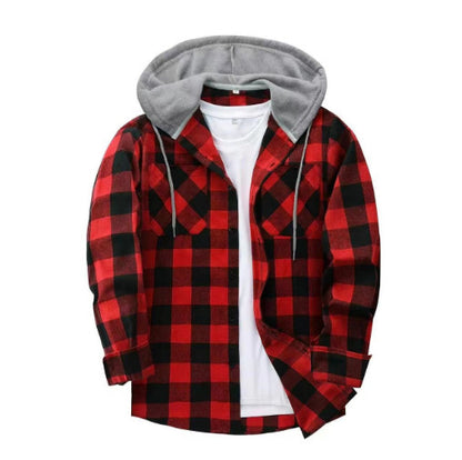 Plaid Hooded Shirt - Urban Casual