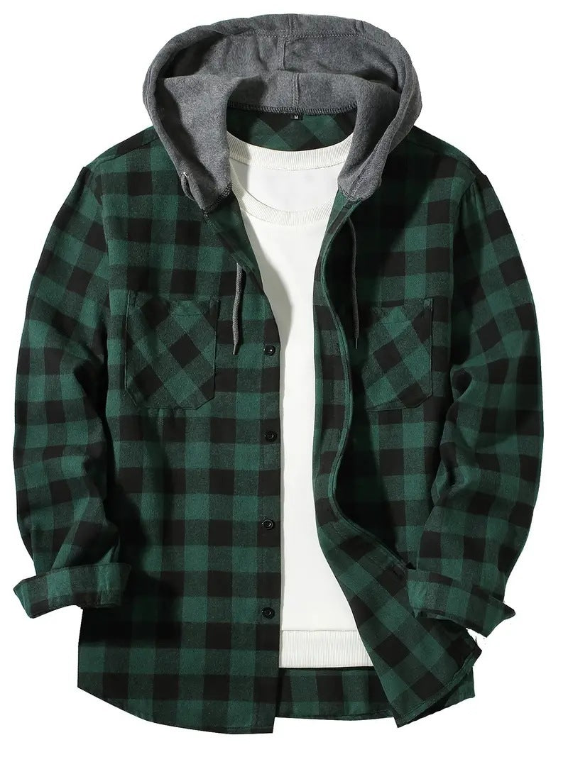 Plaid Hooded Shirt - Urban Casual