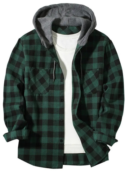 Plaid Hooded Shirt - Urban Casual